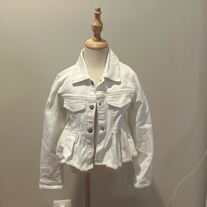 MAYORAL Girls ivory denim jacket. Size 8 years